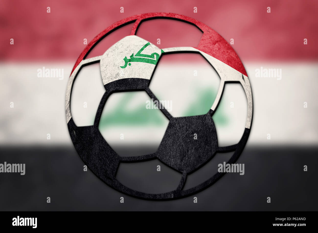 Fußball nationale Irak Flagge. Irak Fußball-Ball Stockfotografie - Alamy