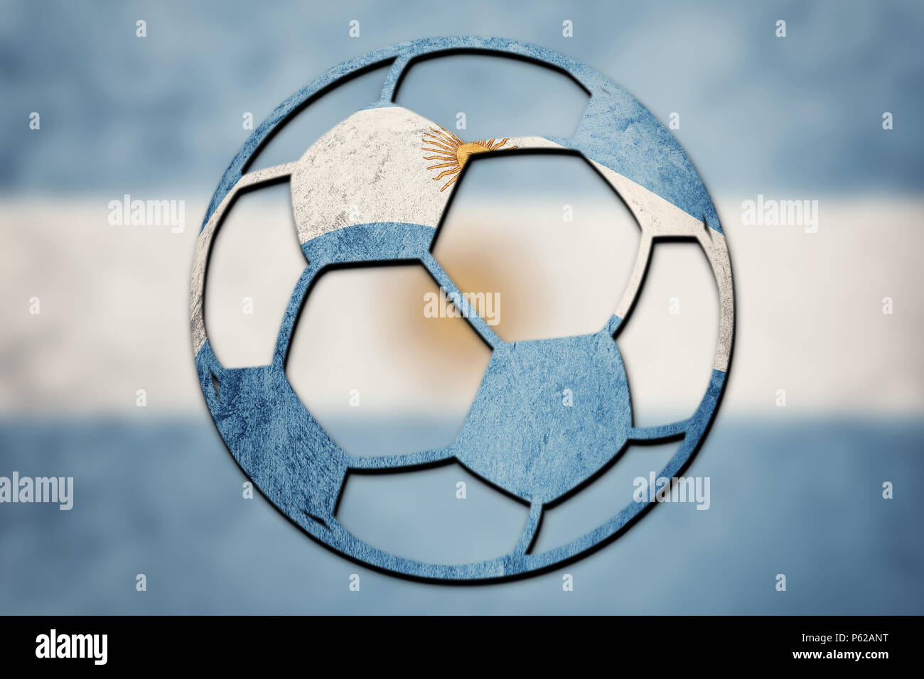 Fußball nationale Argentinien Flagge. Argentinien Fußball-Ball. Stockfoto