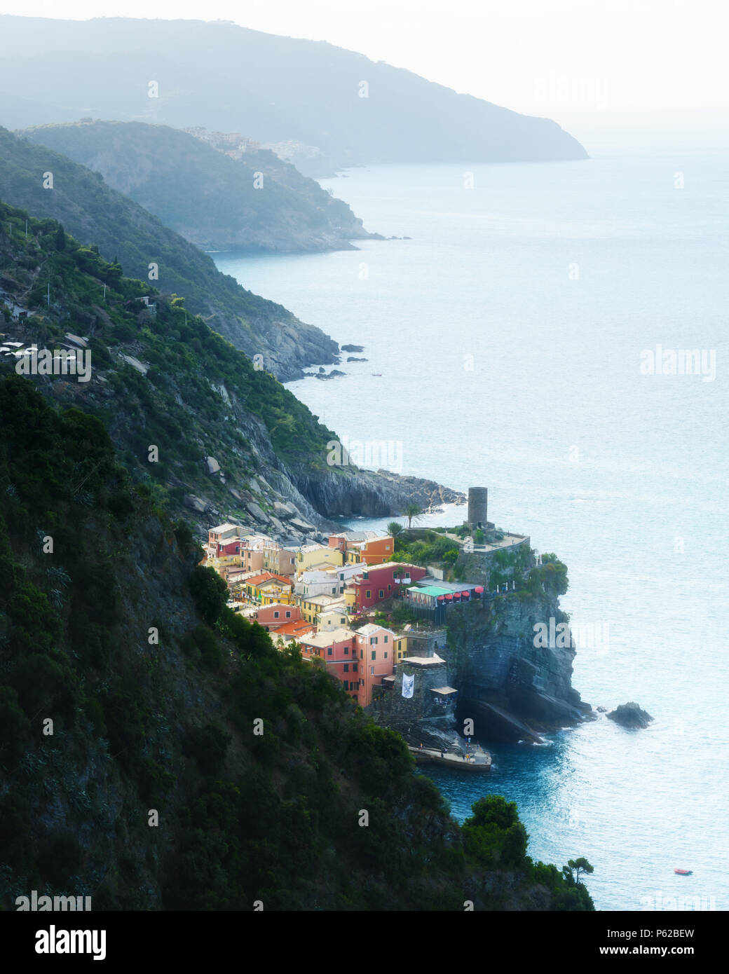 Fantastische Landschaft von Corniglia Stadt Stockfoto