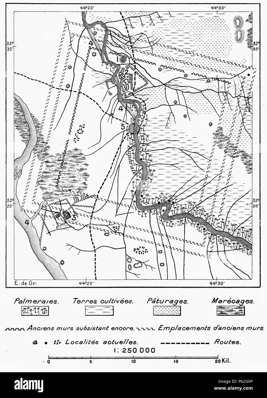 404 D 527 - Plan de l'ancienne Babylone. -L2-Ch3 Stockfoto