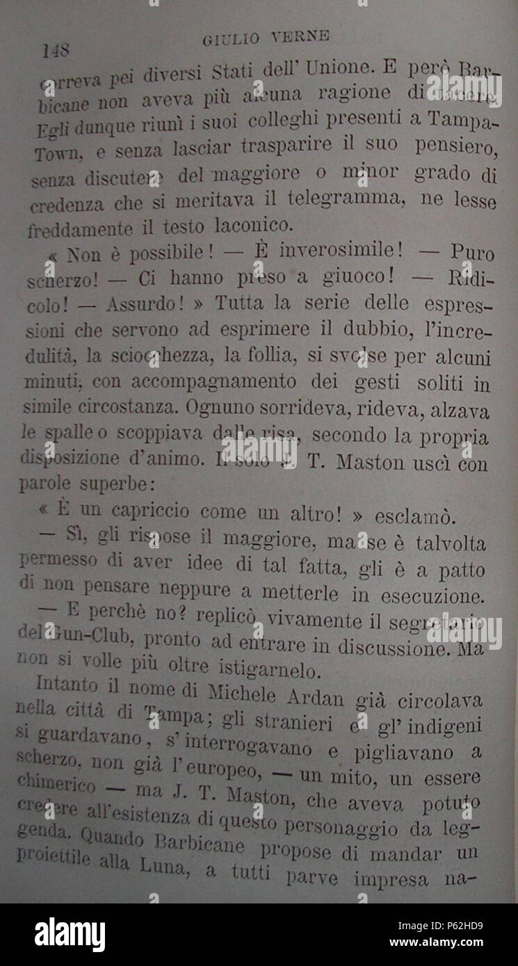 N/A. Foto aus dem Buch "alla Terra Alla Luna', 1880 gedruckt. . Jules Verne (1828 - 1905) Alternative Namen Jules Gabriel Verne Beschreibung französischer Schriftsteller Geburtsdatum / Tod vom 8. Februar 1828 24. März 1905 Ort der Geburt / Todes Nantes Amiens Arbeit Periode 1850-Authority control: Q 33977 VIAF: 76323989 ISNI: 0000 0001 2140 0562 ULAN: 500253402 79064013 LCCN: n NLA: 35580378 WorldCat 406 Dalla Terra alla Luna - 148 Stockfoto
