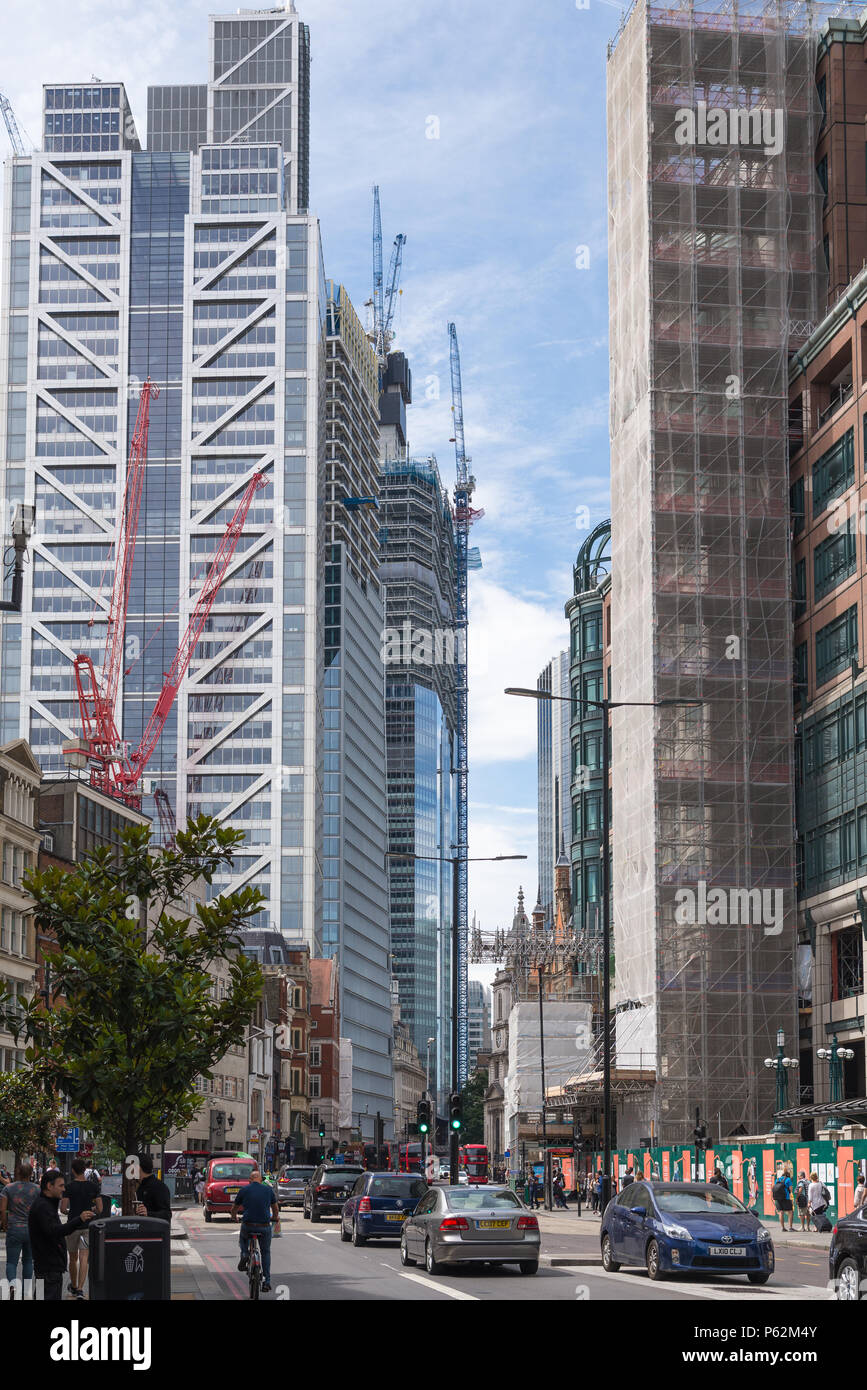 Bauarbeiten am neuen Commercial Office Wolkenkratzer in Bishopsgate, London, England, Großbritannien Stockfoto