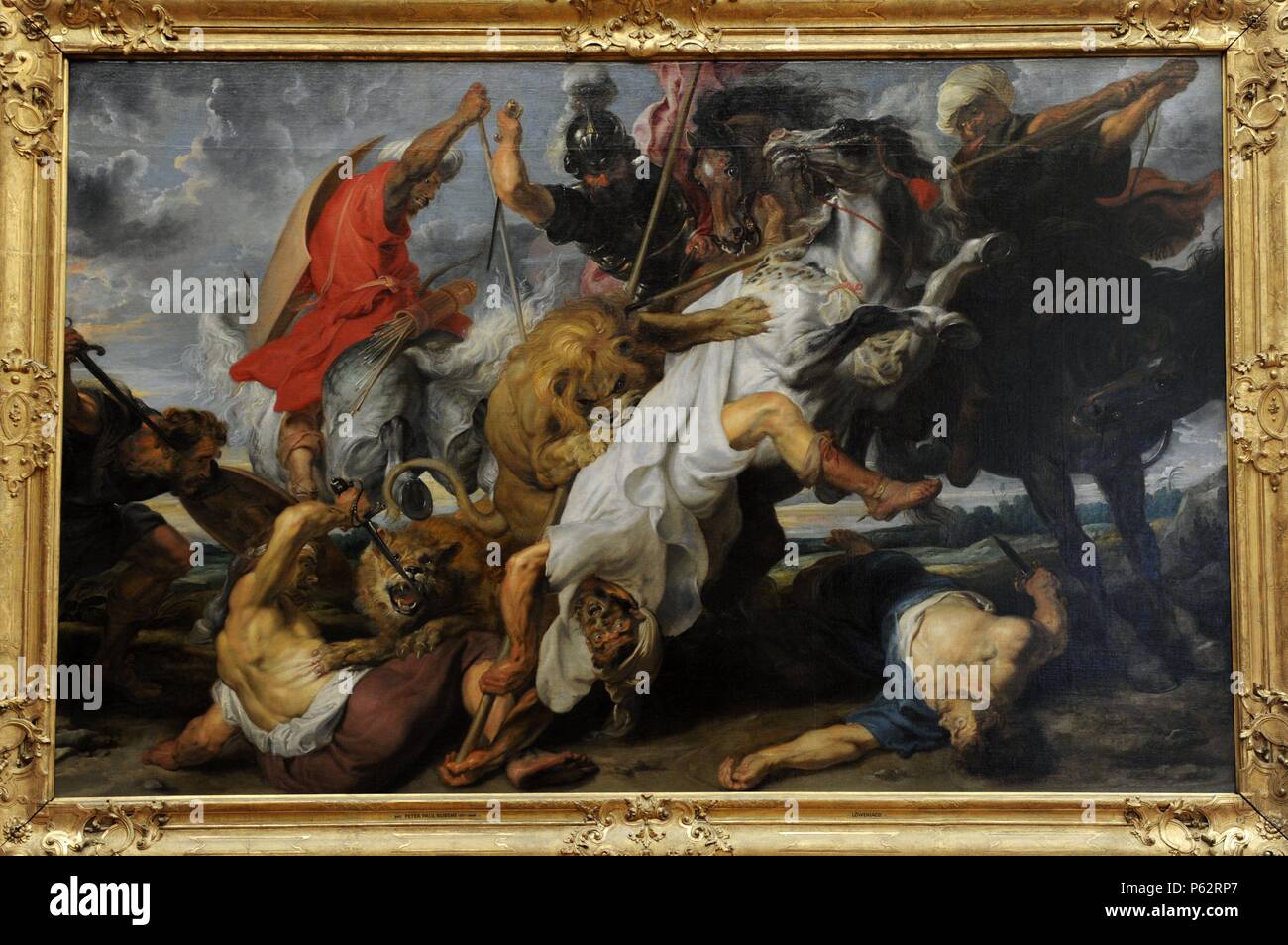 Peter Paul Rubens (1577-1640). War ein Deutscher geborenen flämischen Barock Maler. Lion Hunt, 1621. Barock Stil. Alte Pinakothek. München. Deutschland. Stockfoto