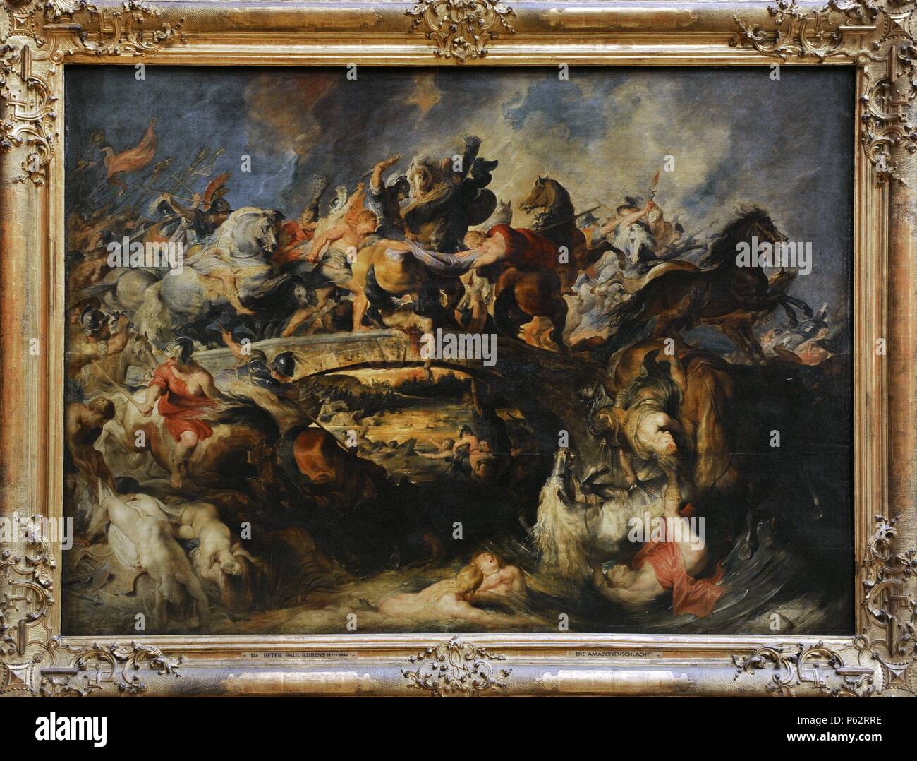 Peter Paul Rubens (1577-1640). War ein Deutscher geborenen flämischen Barock Maler. Kampf der Amazonen, 1618. Öl auf Leinwand. Alte Pinakothek. München. Deutschland. Stockfoto