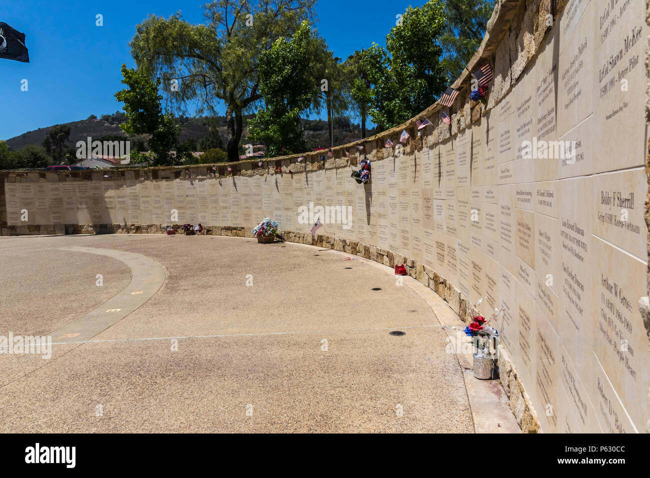 Veterans Memorial, San Marcos, ca US Stockfoto