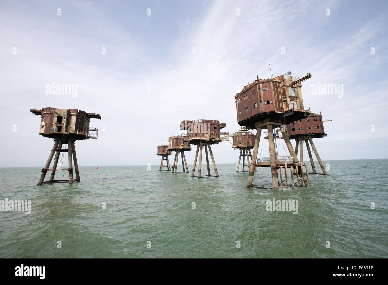 Maunsell Forts - Red Sands sea Forts jetzt verlassen Stockfoto