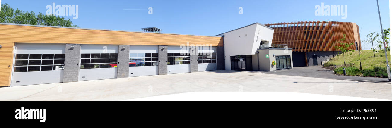 Warrington, Cheshire Fire & Rescue, Cliff Lane, Lymm, Warrington, Cheshire, North West England, UK, WA13 0TE Stockfoto