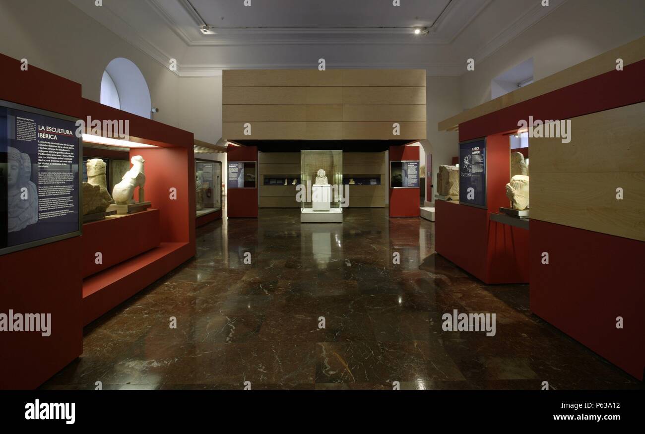 SALA DE ESCULTURA IBERICA. MUSEO ARQUEOLOGICO NACIONAL. Stockfoto