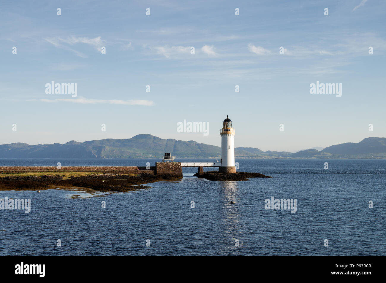 Schöne Rubha nan Gall Leuchtturm in der Nähe von Tobermory auf der Isle of Mull in Schottland Stockfoto