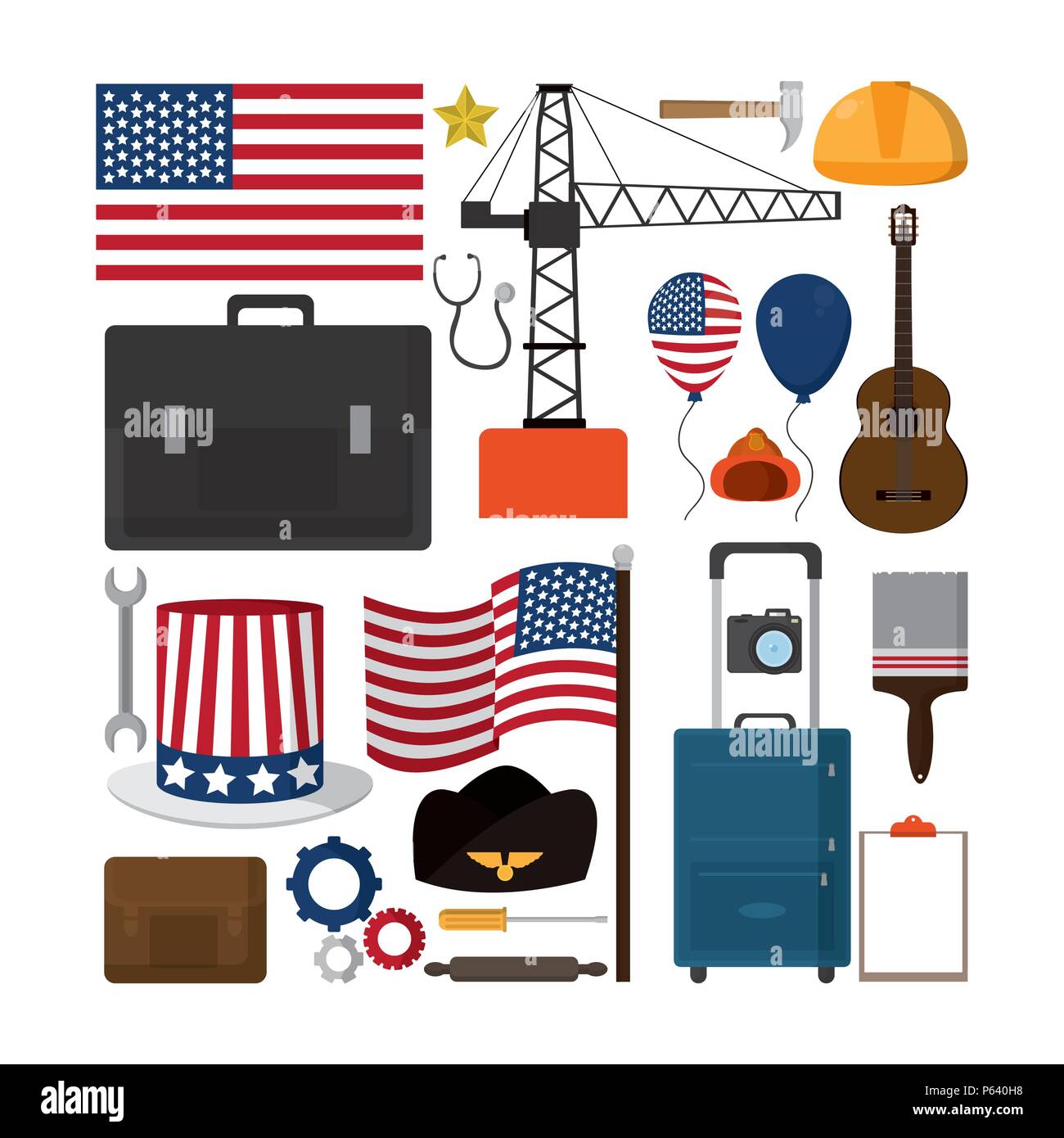 Der Tag der Arbeit elements collection Vector Illustration graphic design Stock Vektor