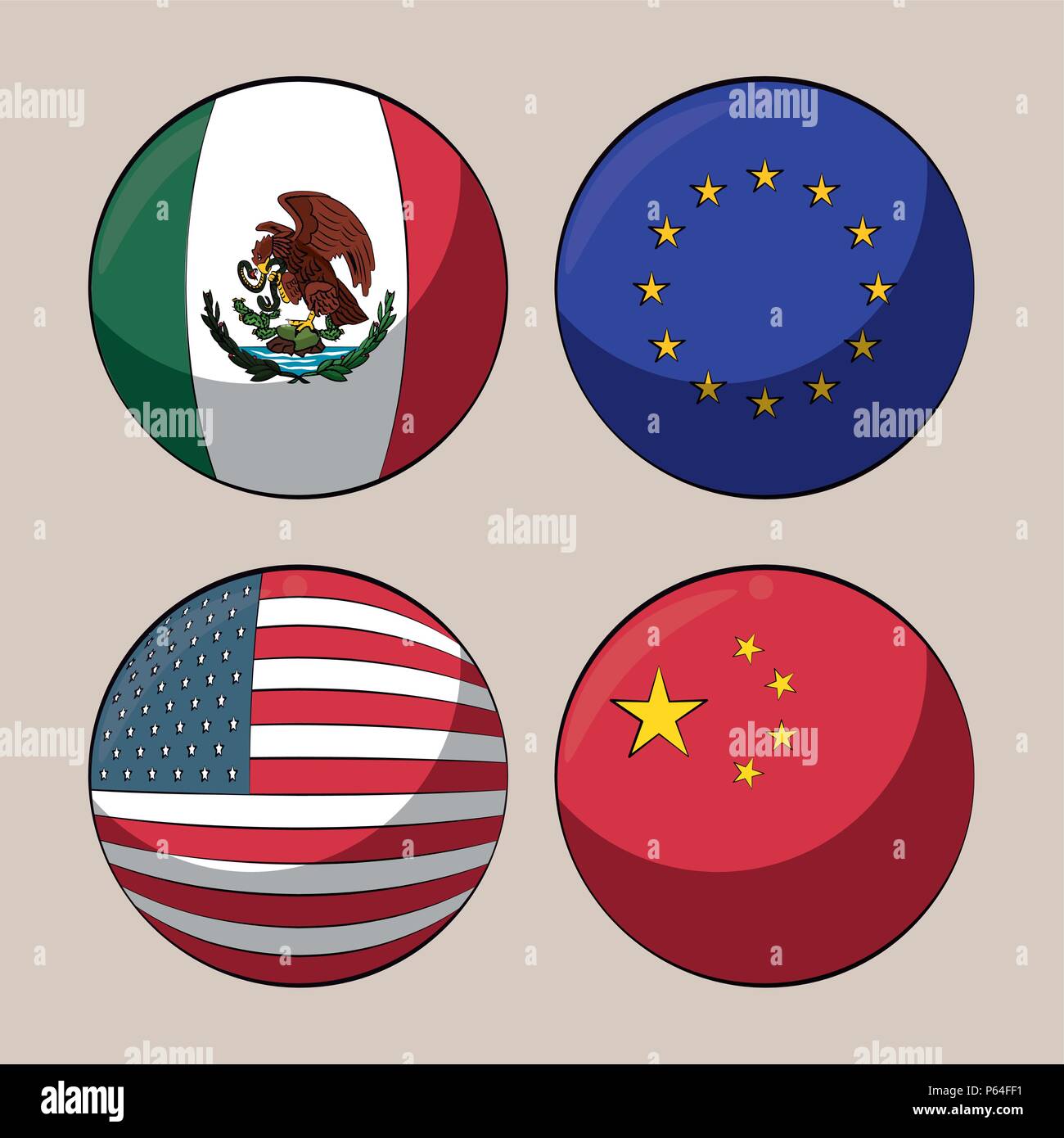 Internationale Flaggen Stock Vektor