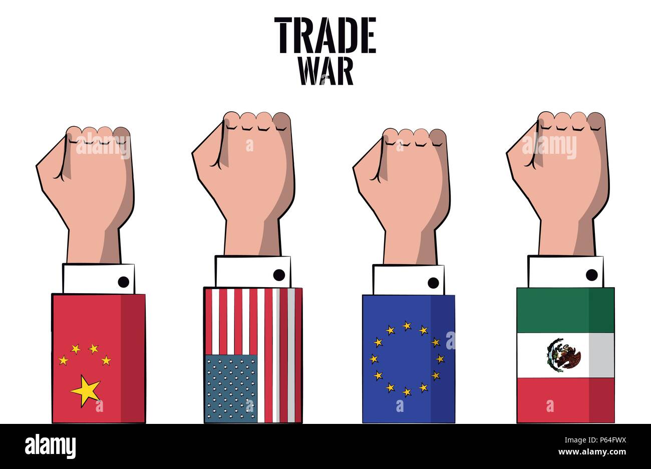 Handelskrieg Konzept Stock Vektor