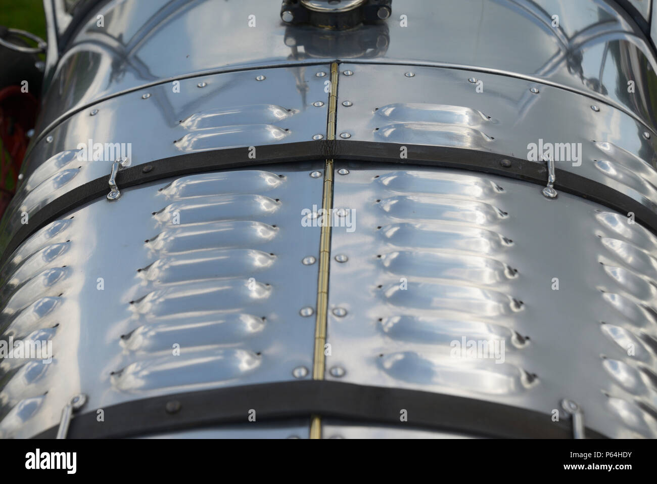 Motorhaube detail, Lamellen, der Vintage Austin Seven. Stockfoto