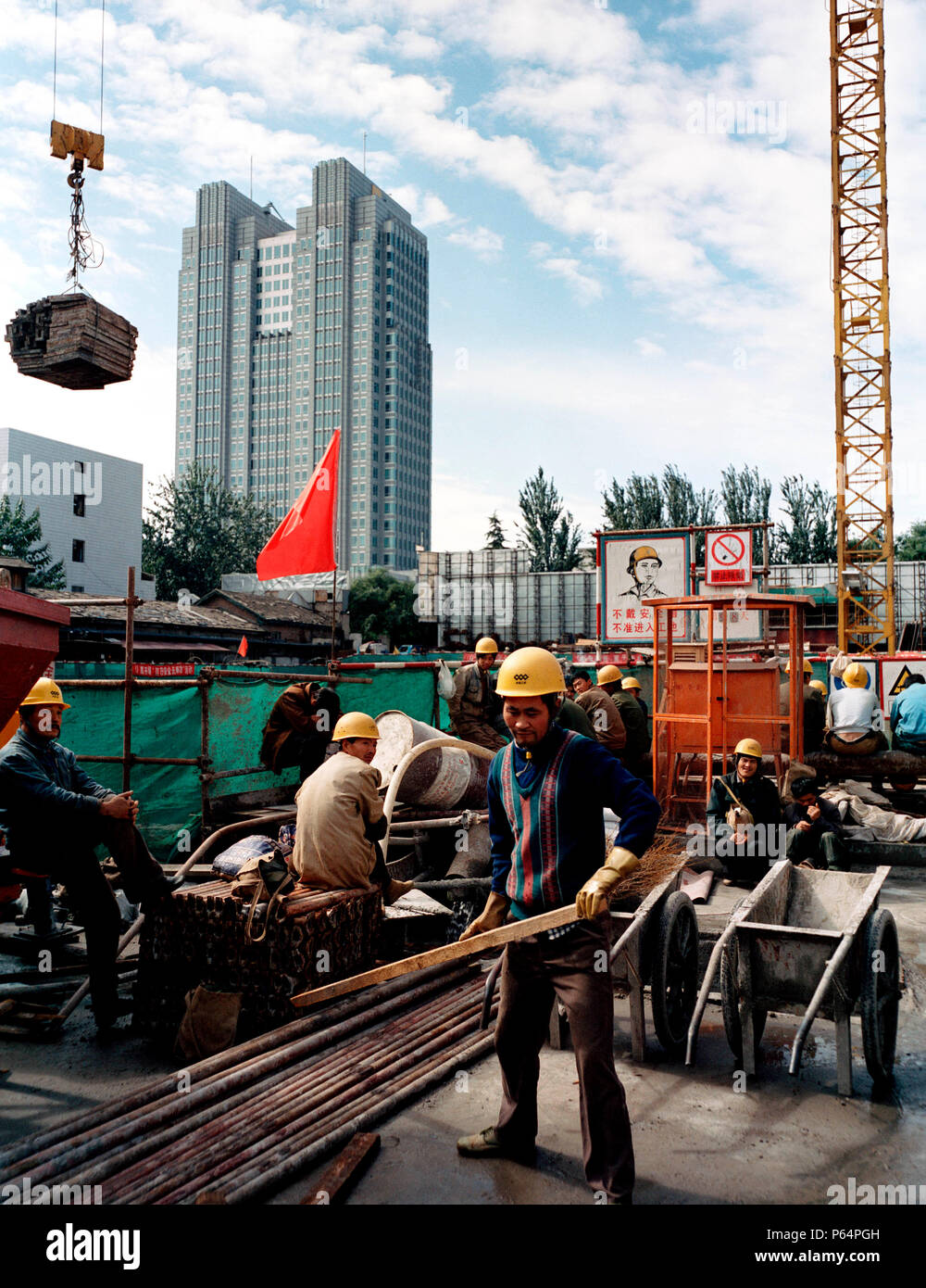 Bau der zweiten Ringstraße, Peking, China Stockfoto