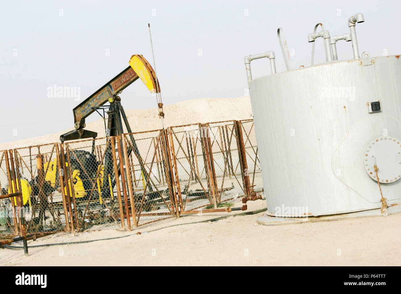 Öl gut pumpen, Wüste. Stockfoto