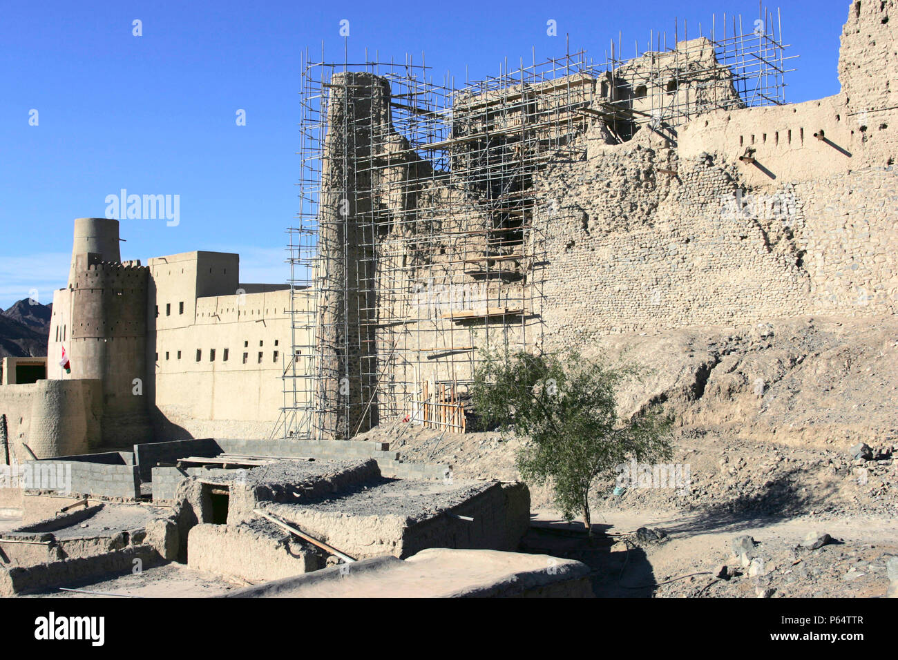 Reparatur in einem alten fort, Oman Stockfoto