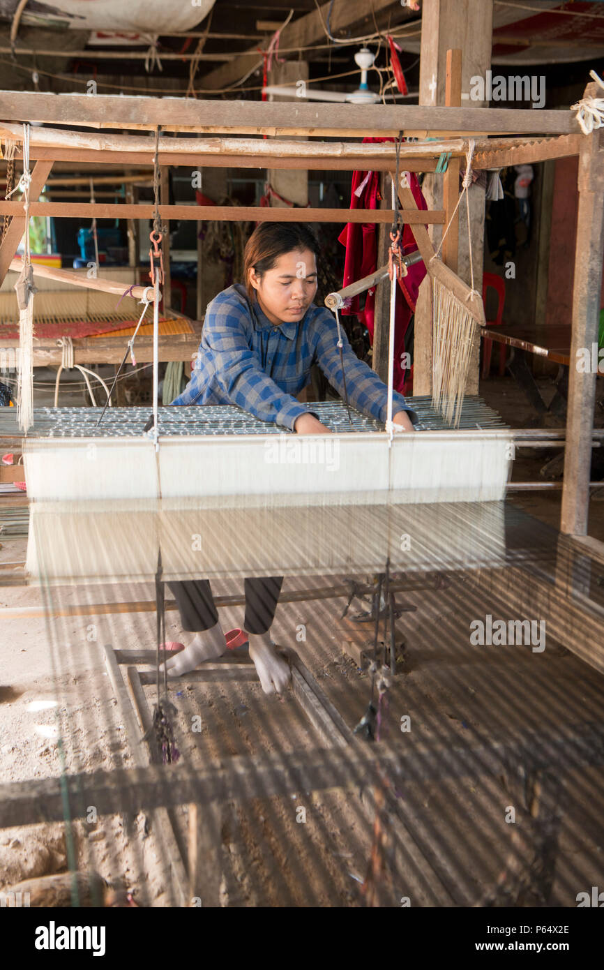 Eine Seidenweberei werkseitig an der Seide oder Insel Koh Dach in der