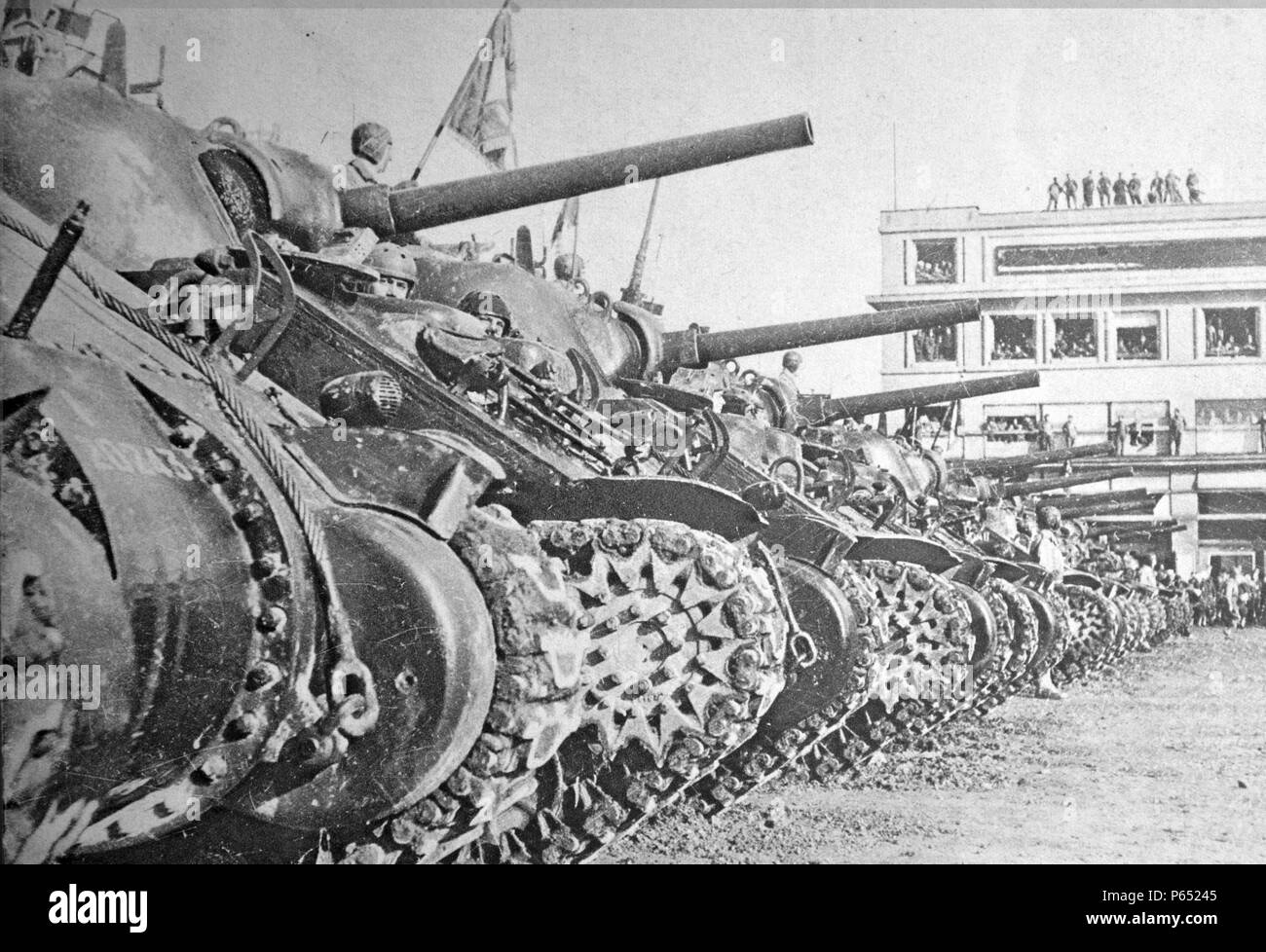 Französische Armee Panzer an der Befreiung von Colmar 1945 Stockfoto