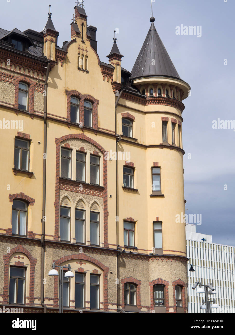 Art Noveau Gebäude im Zentrum von Finnlands zweitgrößte Stadt Tampere Stockfoto