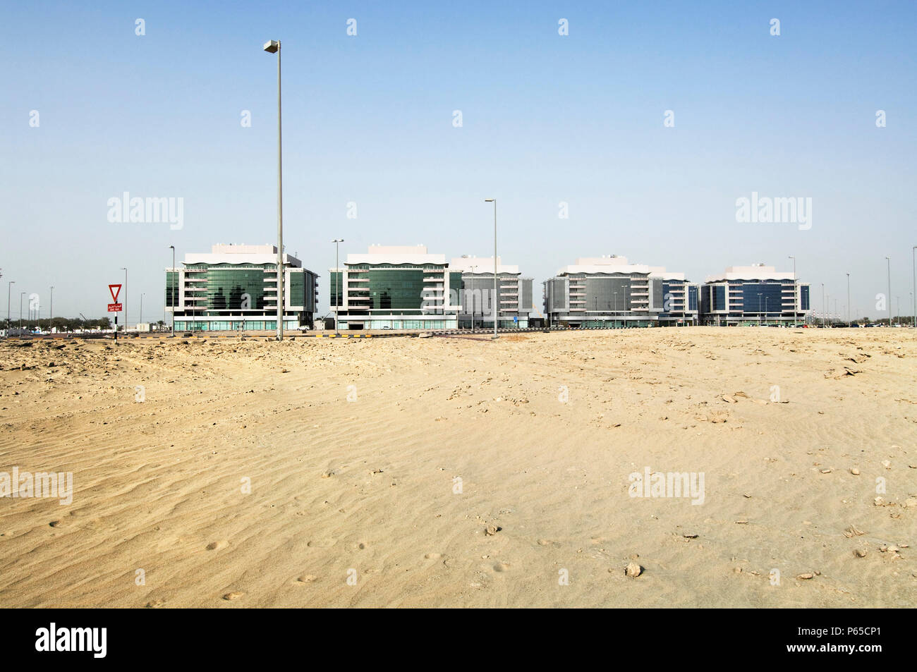 Bau neuer Büros innerhalb Khalifa City Business Park. Osten Abu Dhabi Stockfoto