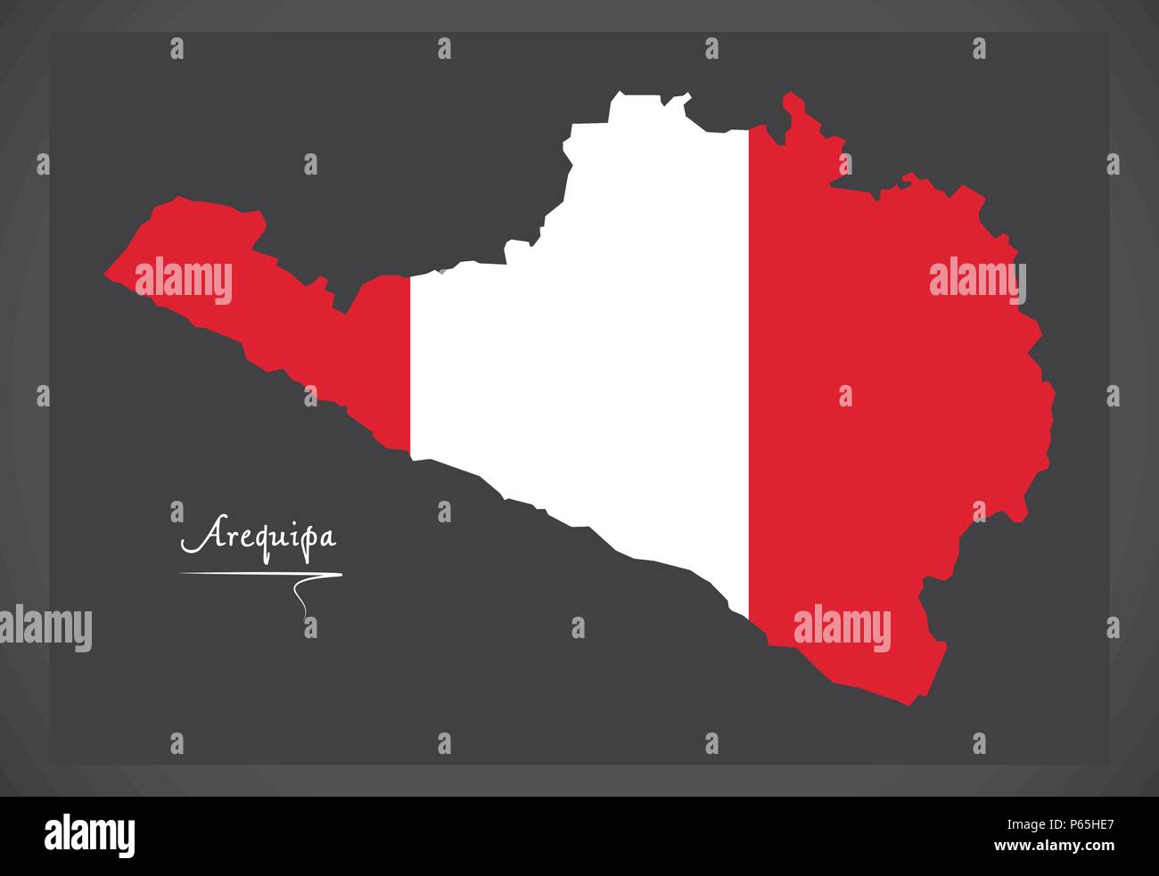 Arequipa Karte mit peruanischen Nationalflagge Abbildung Stock Vektor