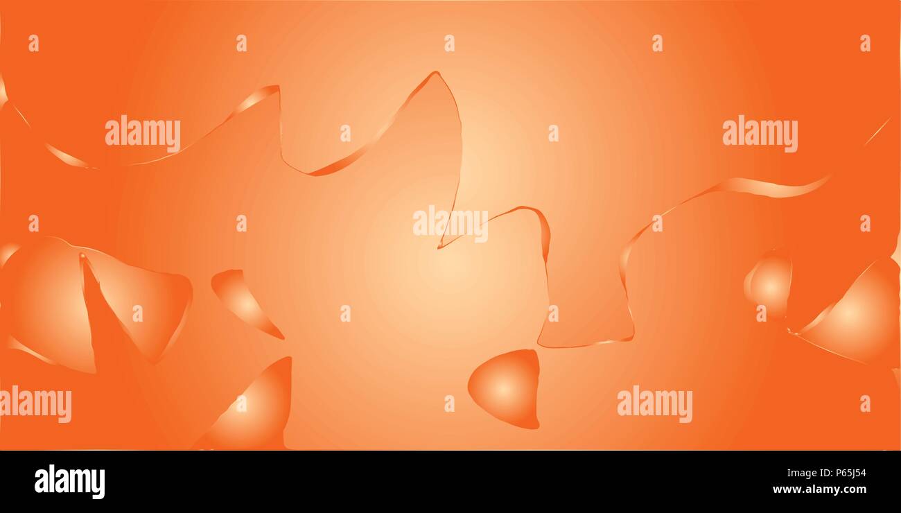 Orange Metallic vektor Verlaufshintergrund mit gewellten Risse und Blobs. Stock Vektor