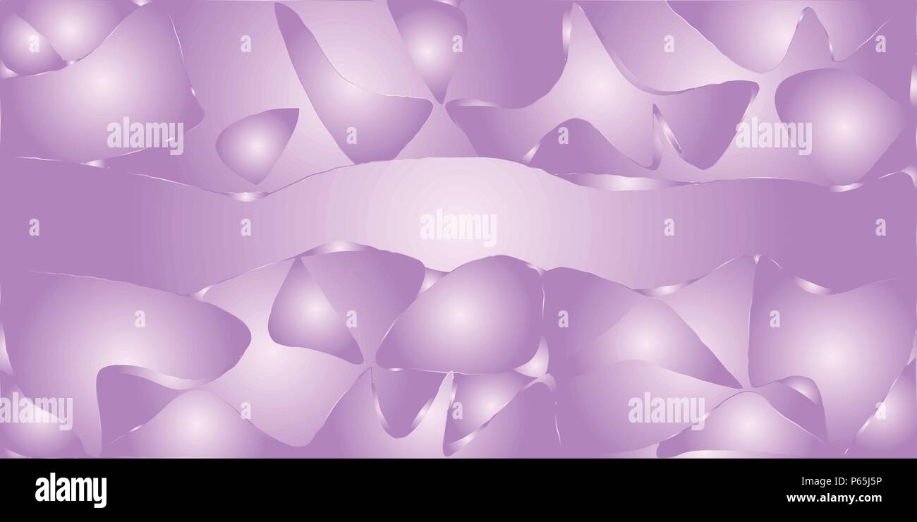Violett Metallic vektor Verlaufshintergrund mit gewellten Risse und Blobs. Stock Vektor