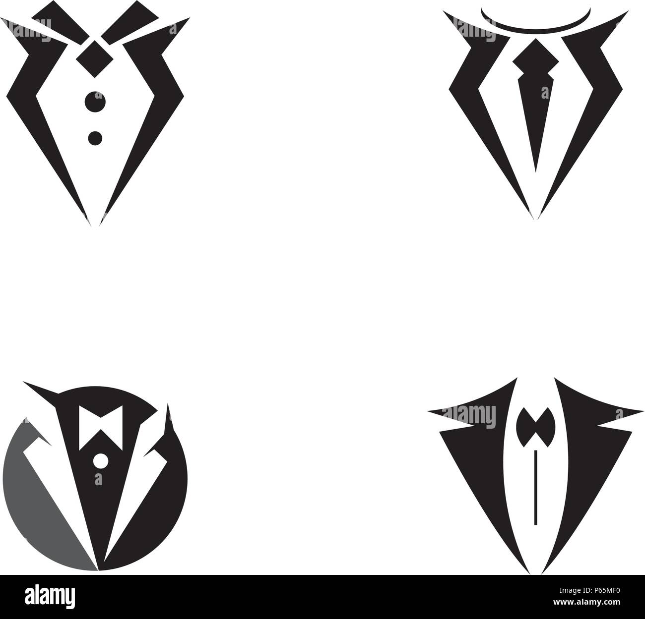 Tuxedo Logo Vorlage Vektor icon Abbildung design Stock Vektor