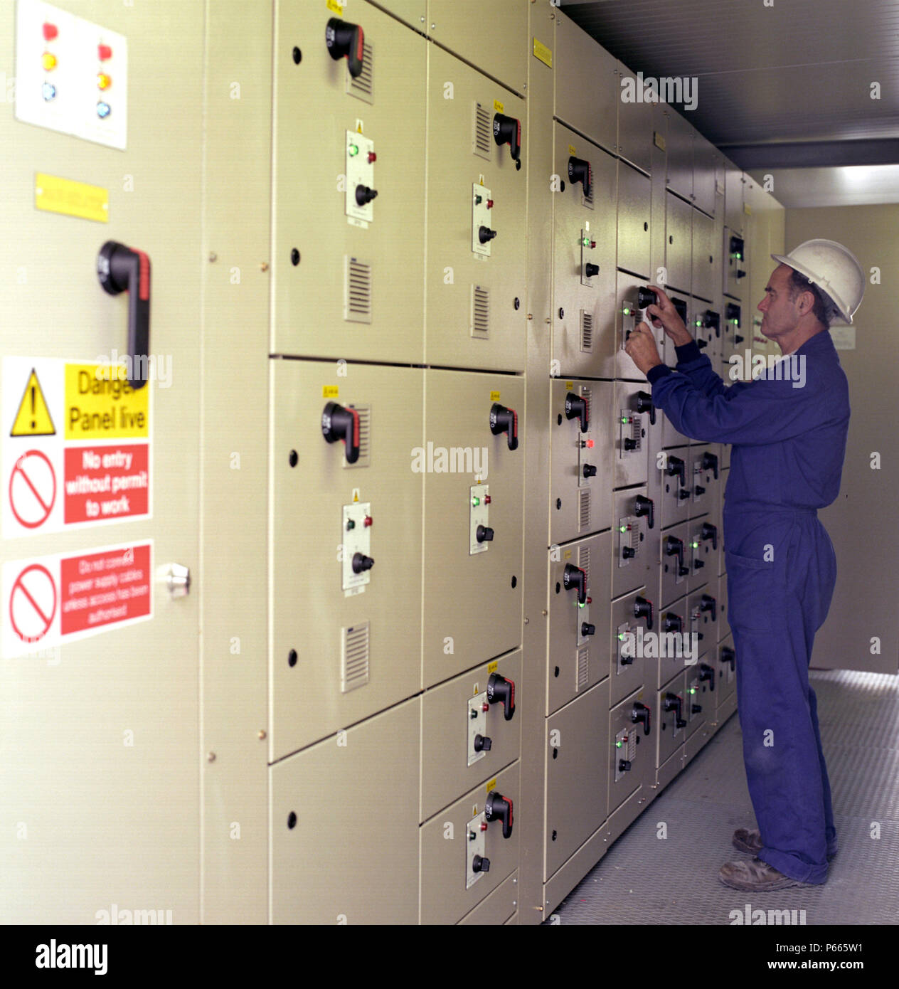 Wartung der Anlage Zimmer Stockfoto