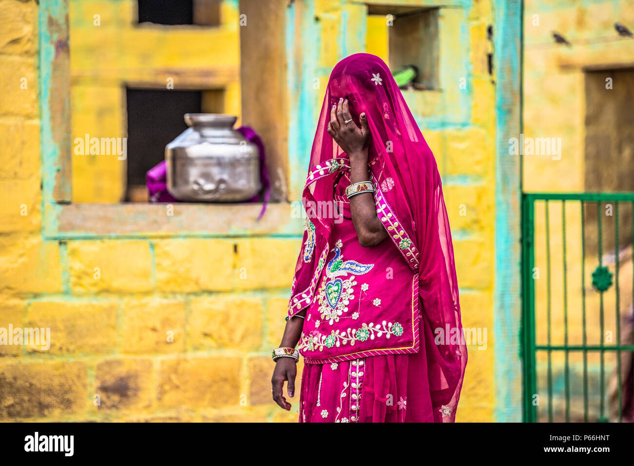 Indien Rajasthan leben im Dorf Thar Wüste Stockfoto