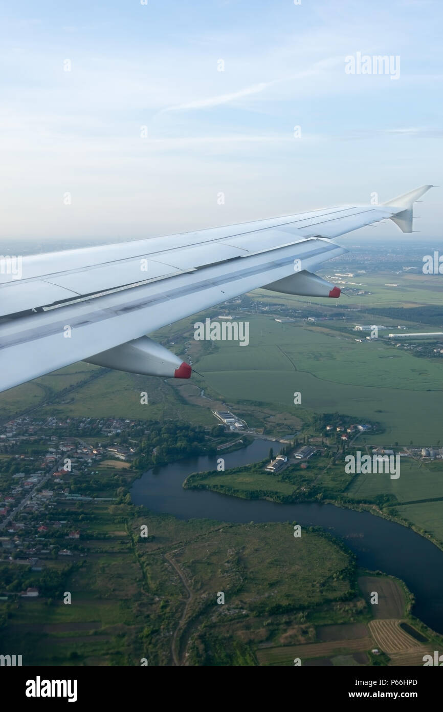 Flugzeug Blick über Bukarest, Rumänien Stockfoto