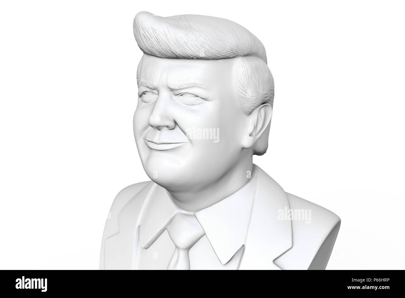 Lächelnd Donald John Trump. Präsident der Vereinigten Staaten. 3D-Render Abbildung Stockfoto