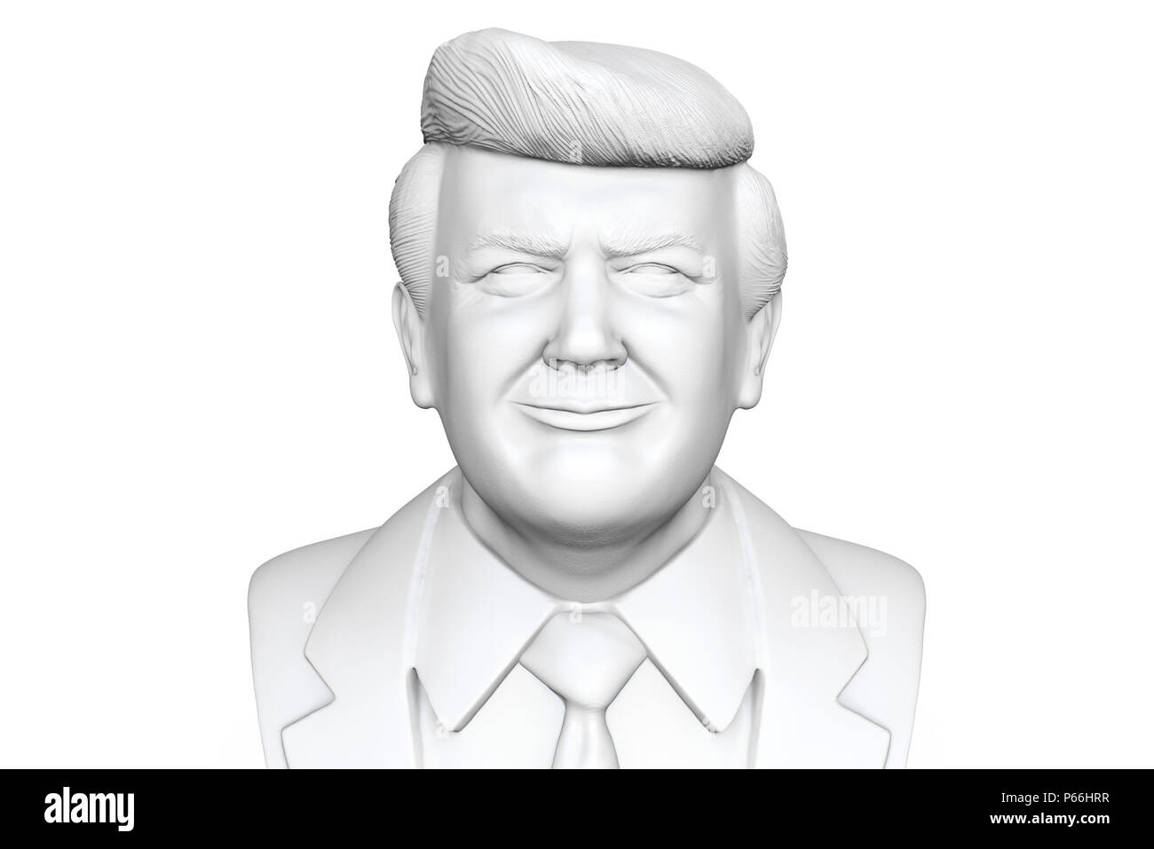 Lächelnd Donald John Trump. Präsident der Vereinigten Staaten. 3D-Render Abbildung Stockfoto