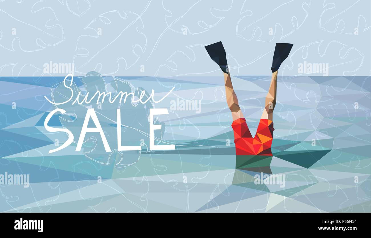 Vector Illustration: Summer Sale Banner für Geschäfte etc. Stock Vektor