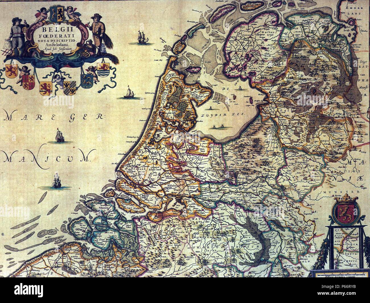 1658 Karte von der niederländischen Republik. Die niederländische Republik wurde bekannt als die Republik der Sieben Vereinigten Niederlande (Republiek der Zeven Verenigde Nederlanden) bestand 1581 bis 1795 Stockfoto
