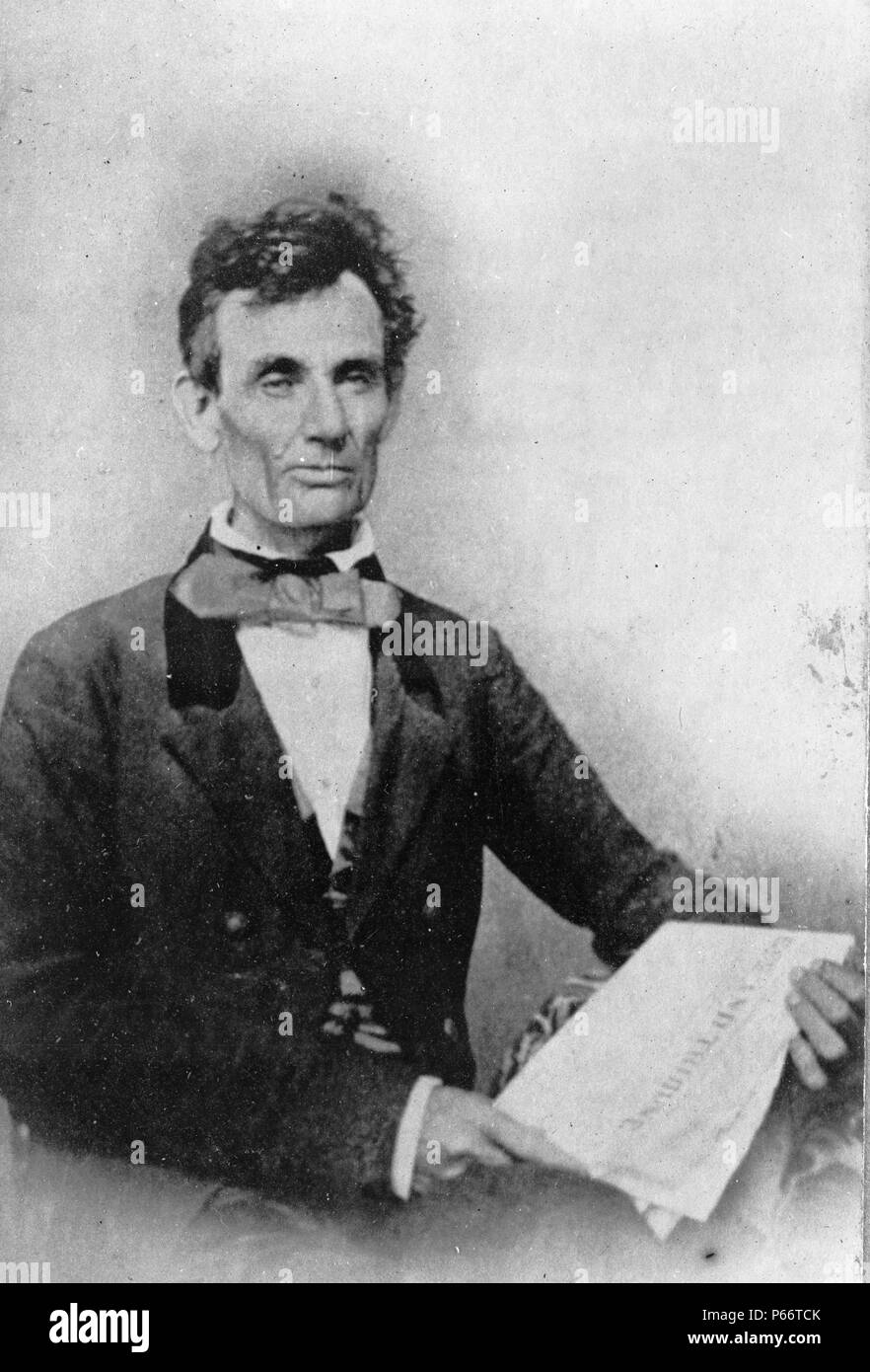 Abraham Lincoln 1809-1865, Kampagnen für den US-Senat, in Chicago, Illinois 1854 genommen Stockfoto