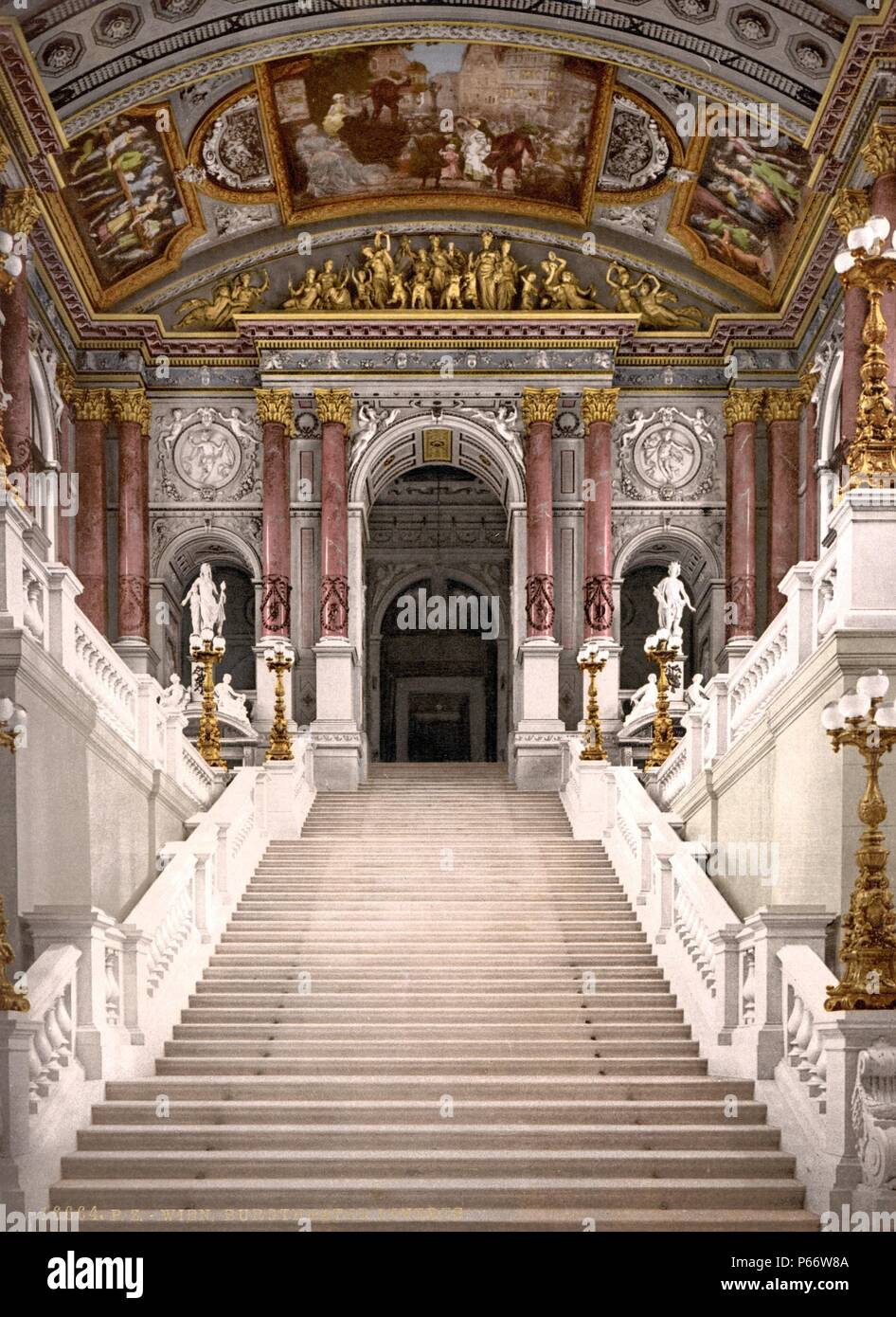 Die Oper Haus, Interieur, Wien, Austro-Ungarn [bis ca. 1890 ca. 1900]. Stockfoto