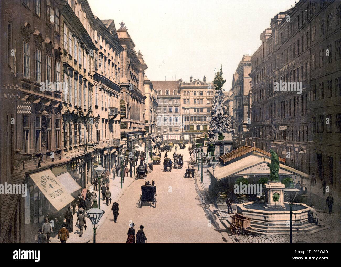 Der Graben, Wien, Austro-Ungarn [bis ca. 1890 ca. 1900]. Stockfoto