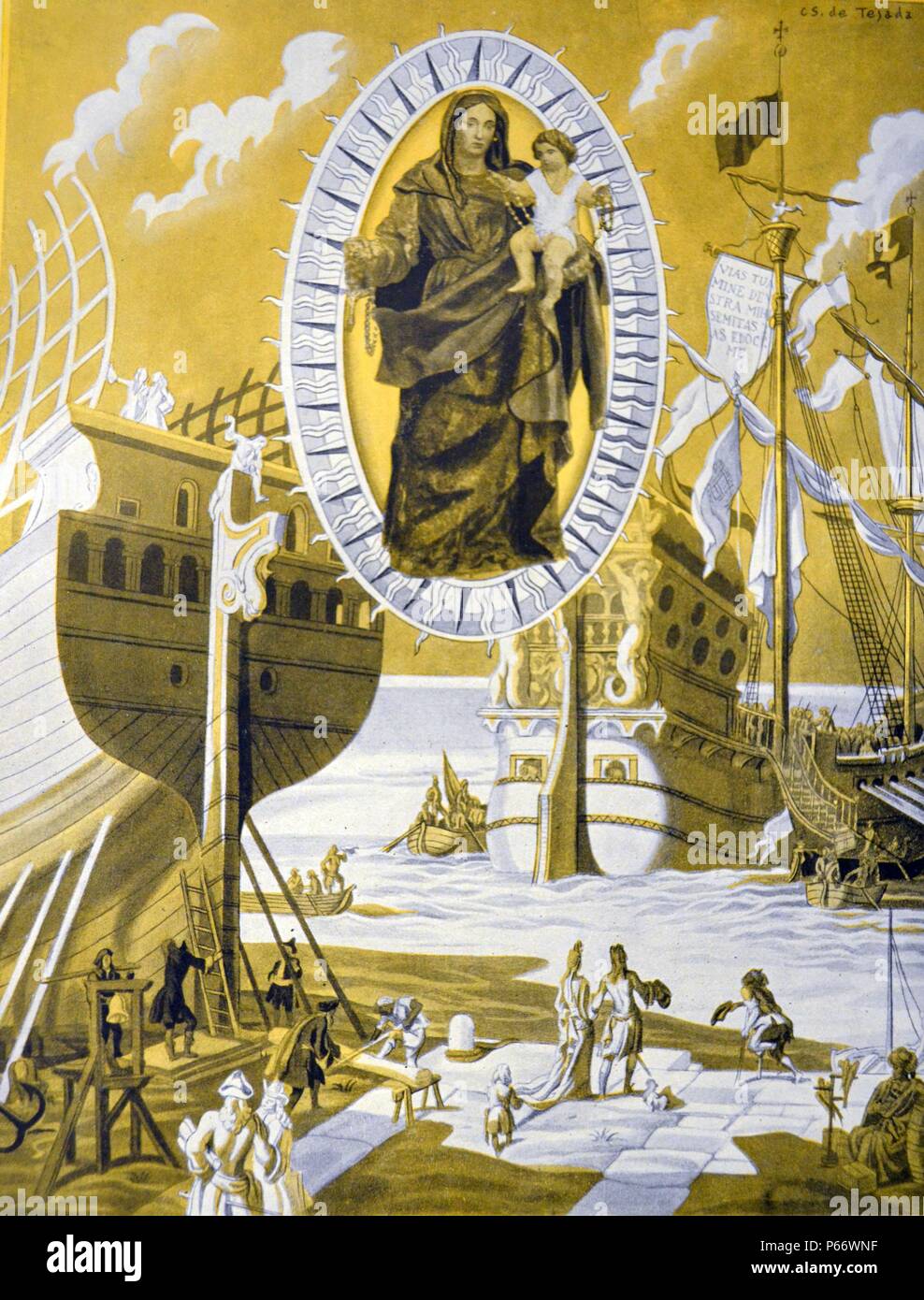 Spanischer Bürgerkrieg: Jungfrau des Rosenkranzes "The Galeona" Stockfoto