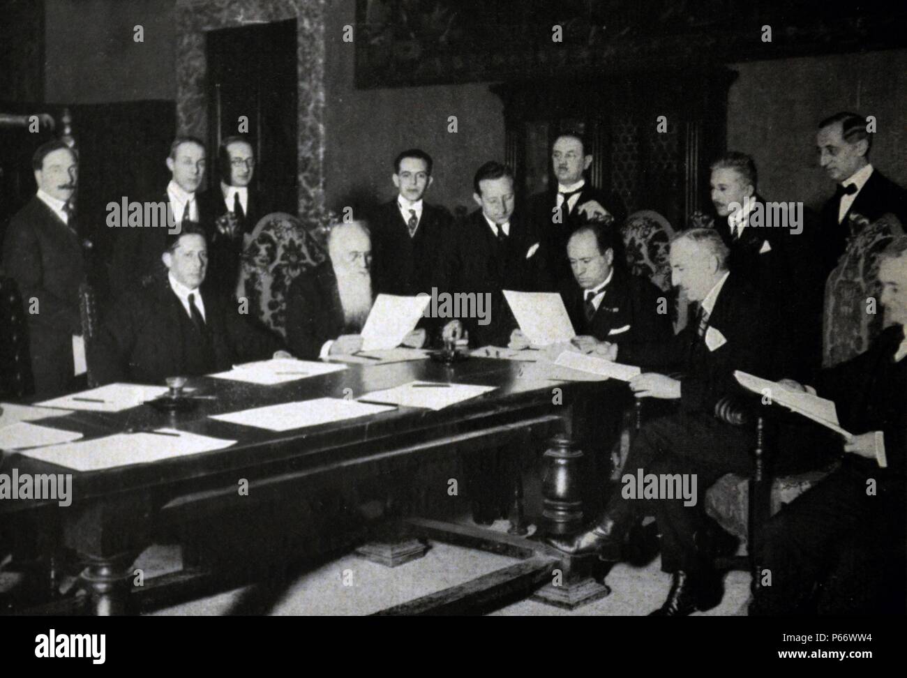 Rom - 17. Januar 1924 - Unterzeichnung des Vertrags - jugoslawische Palazzo Chigi Stockfoto