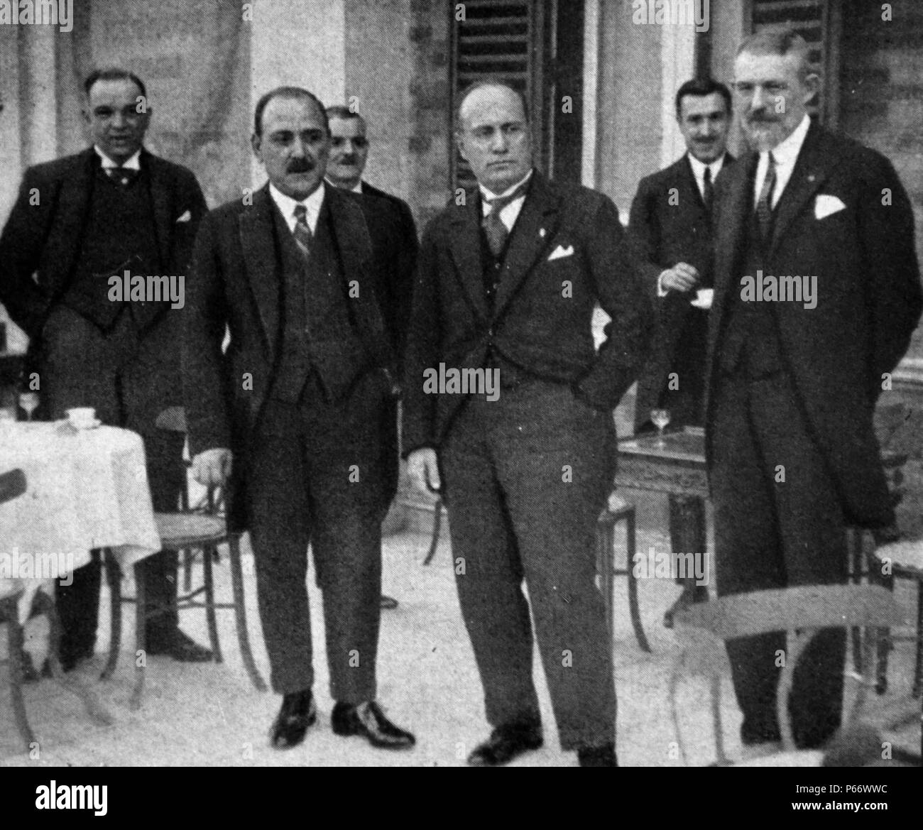 Rom - S.E. Mussolini und der Außenminister von Bulgarien Stockfoto