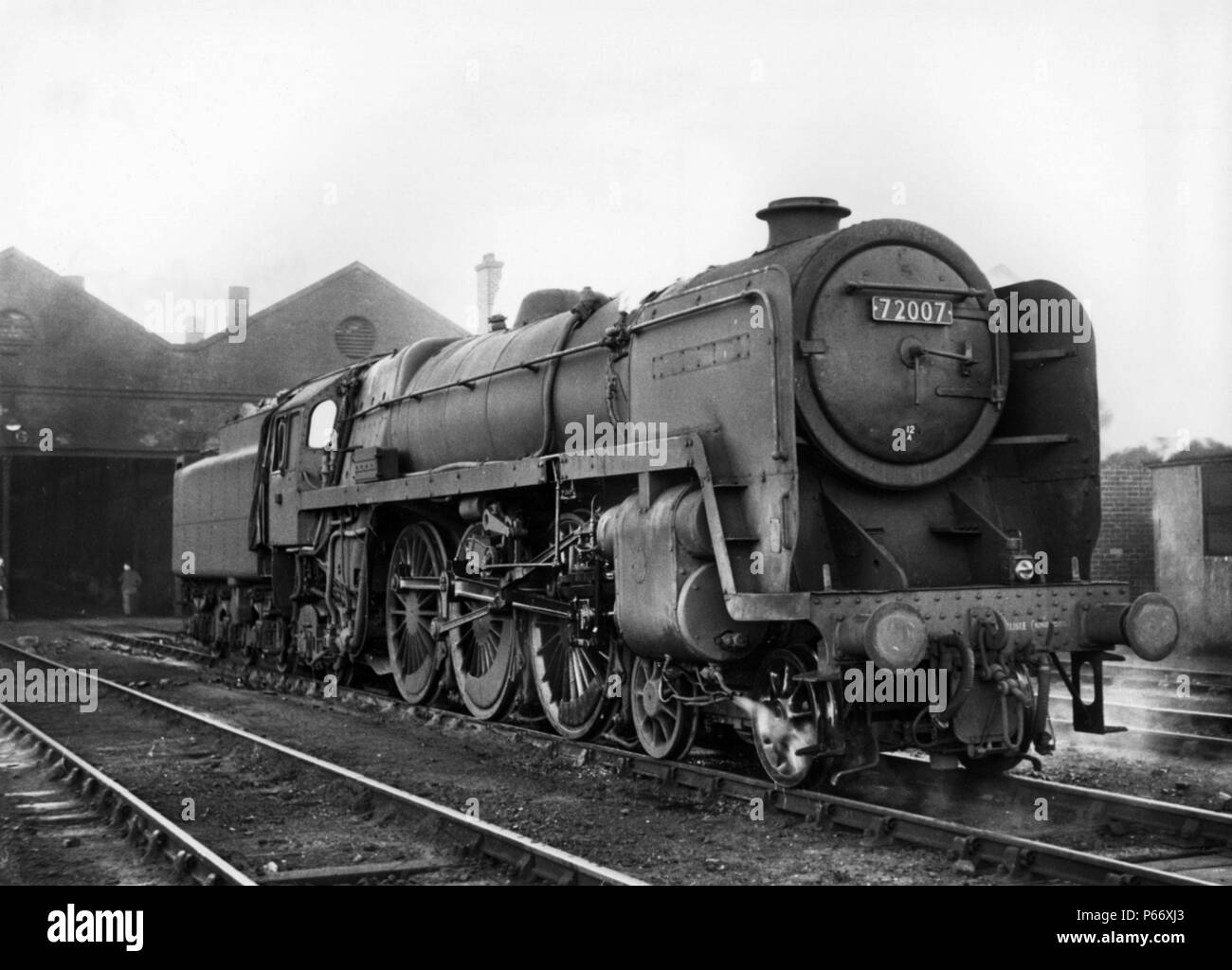 BR-Clan Klasse Pazifik Nr. 72007 Clan Mackintosh in Carlisle Kingmoor Depot in 1965. Stockfoto