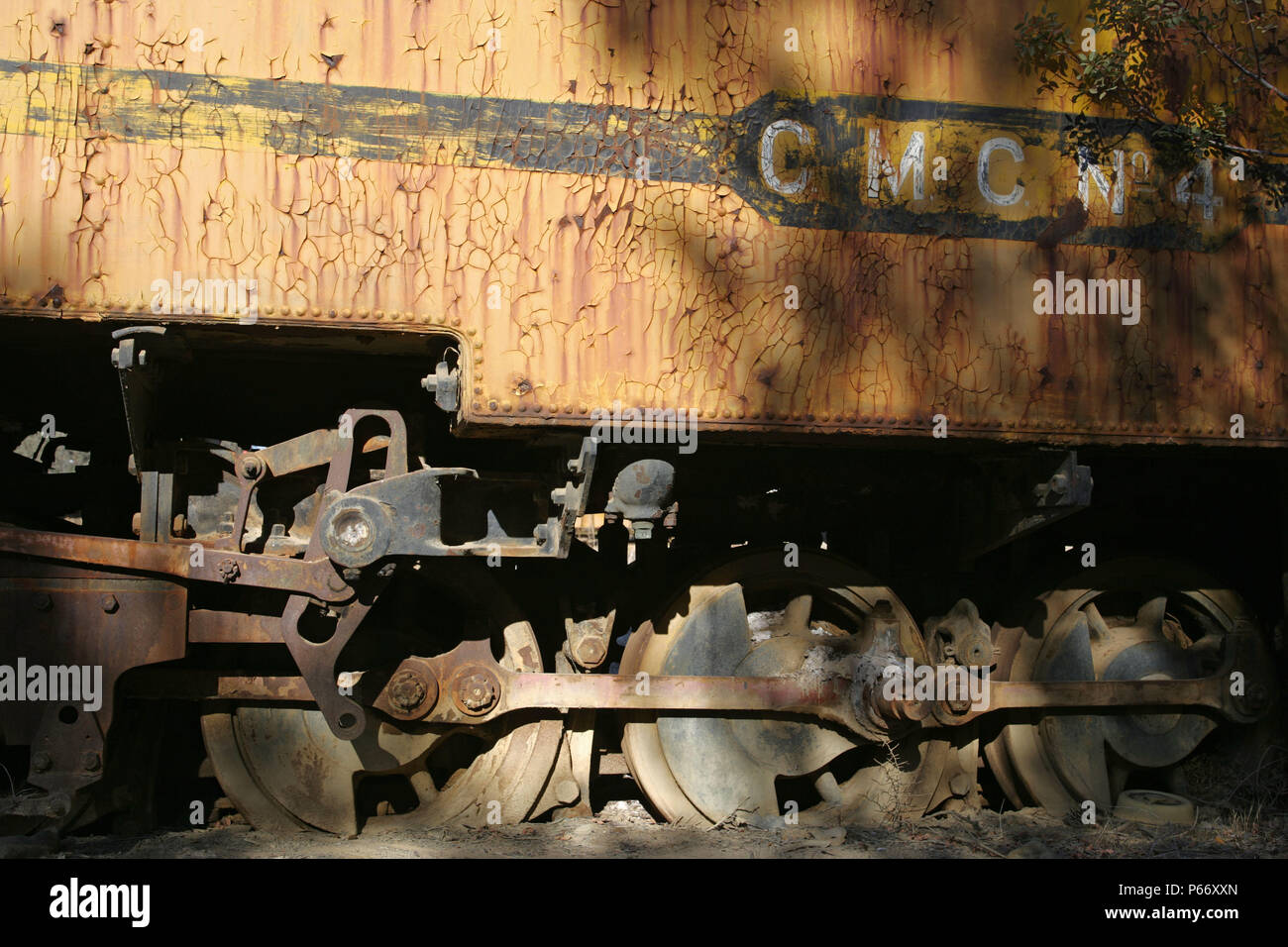 Detail Studie der massiven 0-8-2 der ehemaligen Zypern Zypern Mining Corporation T, Nr. 4, in dem es gelegen hat in der alten Funktionen für einige 40 Jahre verlassen. Th Stockfoto