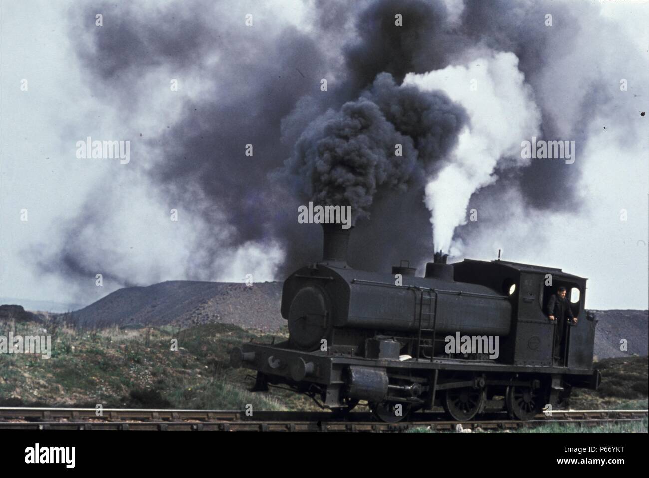 Bei Whitbank polkemmet Zeche in West Lanark Betrieben dieses Jahrgangs Andrew Barclay 0-6-0 ST 1900, Bau Nr. 885. Der Motor ist hier bei Polkemmet gesehen Stockfoto