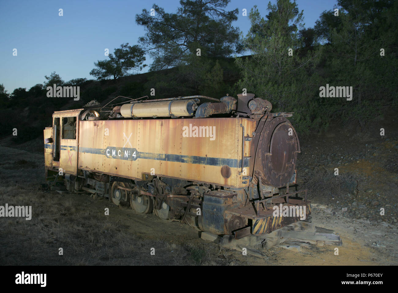 Die ehemalige Zypern Zypern Mining Corporation massive 0-8-2T, Nr. 4, in dem es gelegen hat in der alten Funktionen für einige 40 Jahre verlassen. Dieser erstklassige Motor Stockfoto