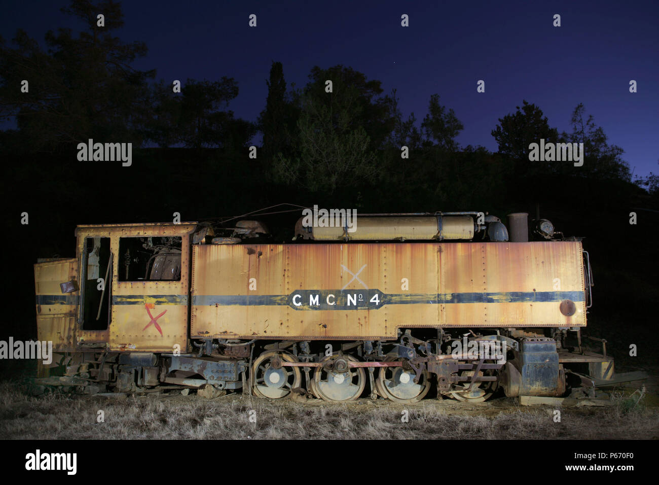 Die ehemalige Zypern Zypern Mining Corporation massive 0-8-2T, Nr. 4, in dem es gelegen hat in der alten Funktionen für einige 40 Jahre verlassen. Dieser erstklassige Motor Stockfoto