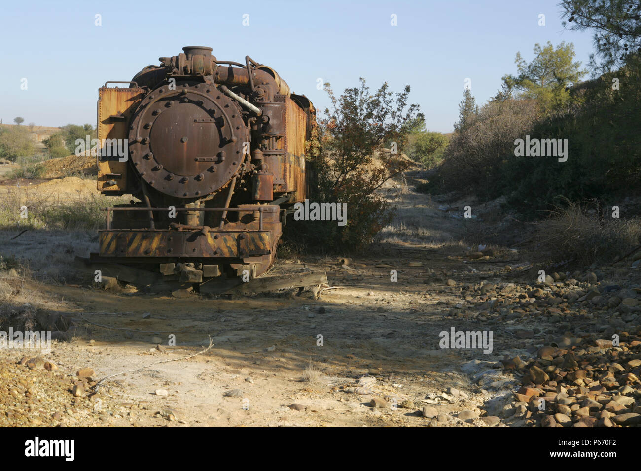 Die ehemalige Zypern Zypern Mining Corporation massive 0-8-2T, Nr. 4, in dem es gelegen hat in der alten Funktionen für einige 40 Jahre verlassen. Dieser erstklassige Motor Stockfoto