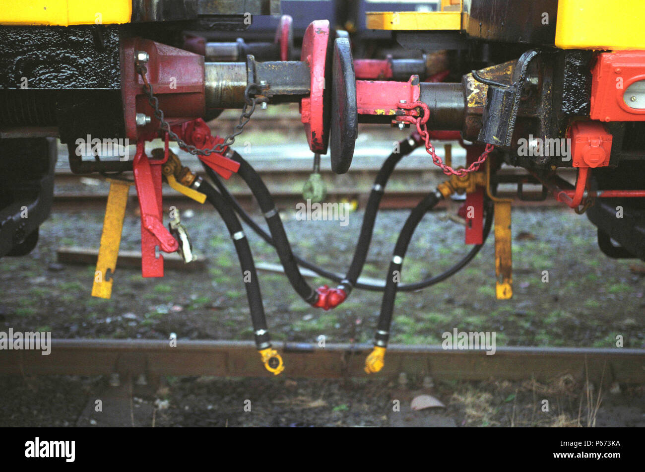 Luft- und elektrische Anschlüsse. Stockfoto