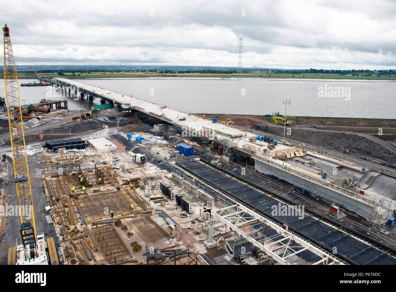 Elivated Aussicht auf Brücke und Casting Yard Stockfoto