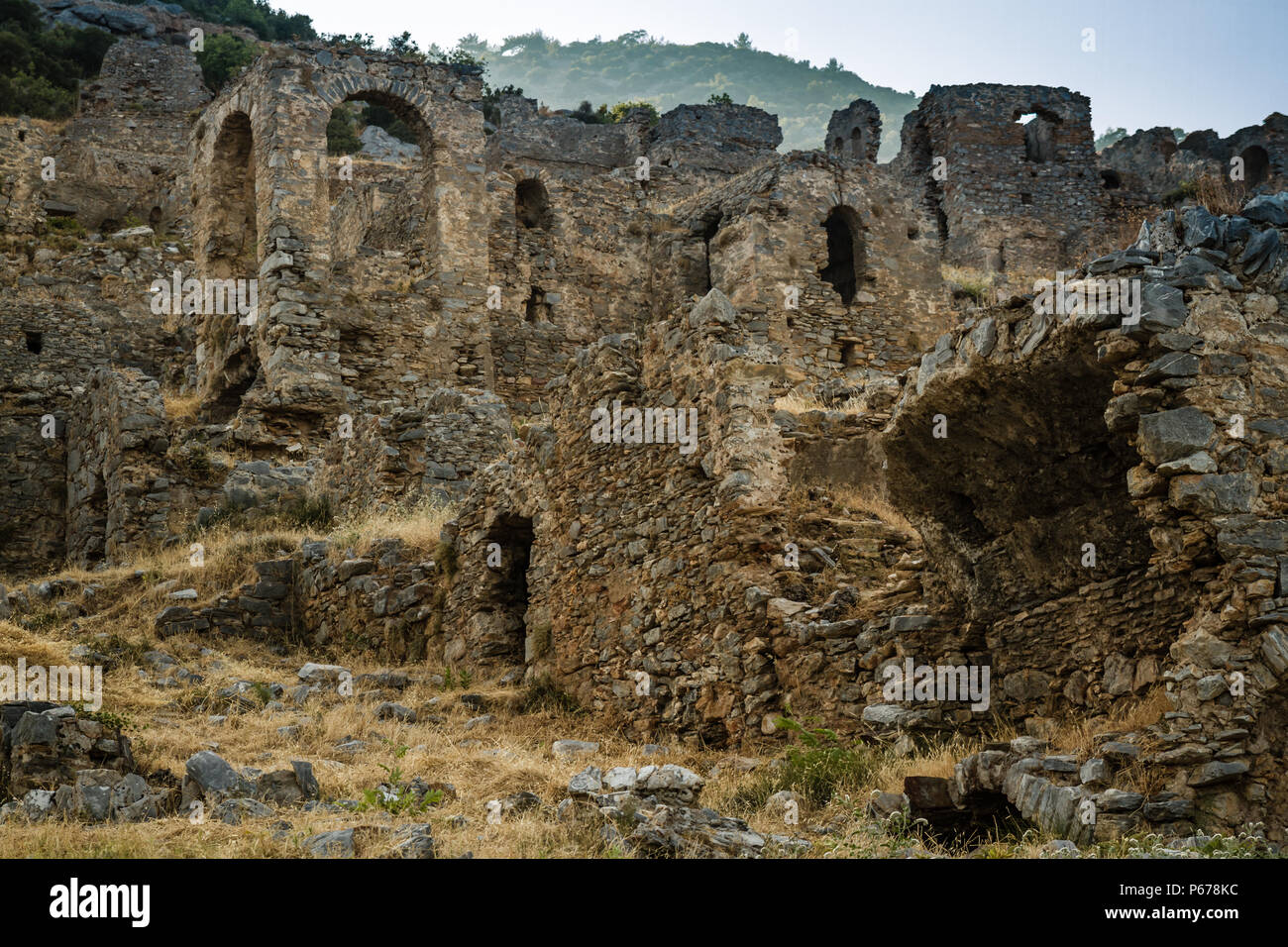 Die Ruinen der antiken römischen Stadt Anemurium in Anamur, Türkei Stockfoto
